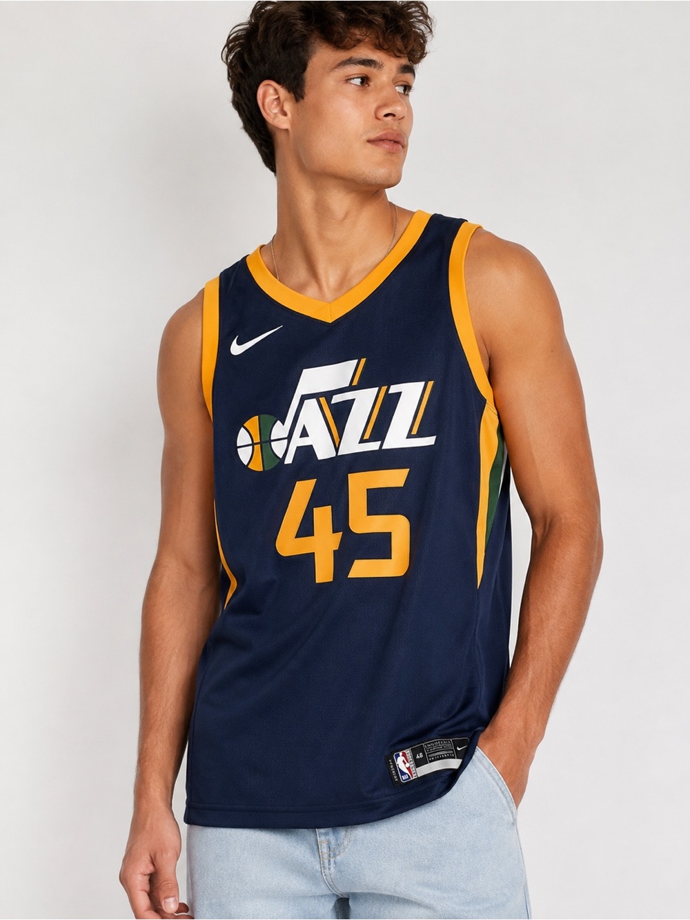 Nike Utah Jazz Donovan Mitchell #45 Swingman Jersey Navy Sz48 Large Icon Edition